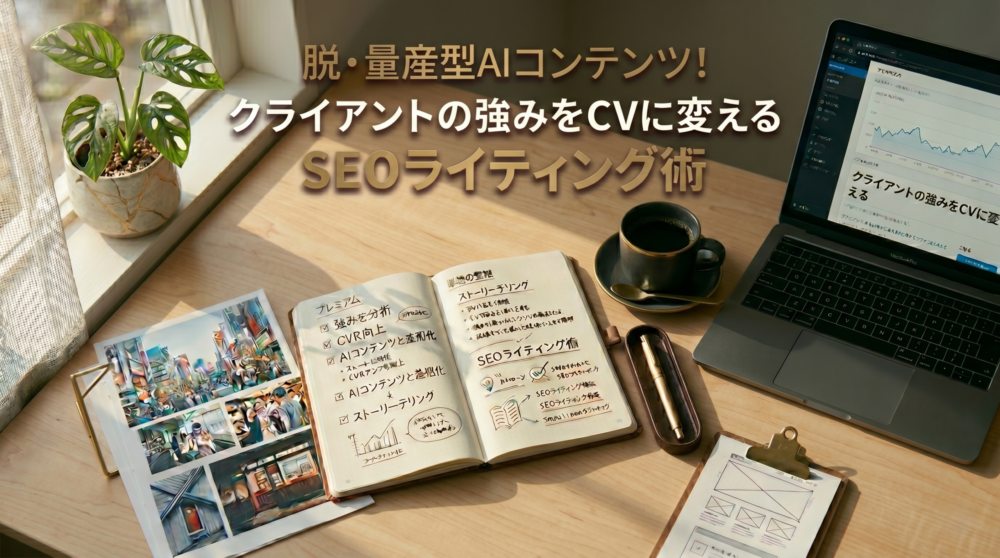 パソコンやノートなどが置かれた編集者のデスク